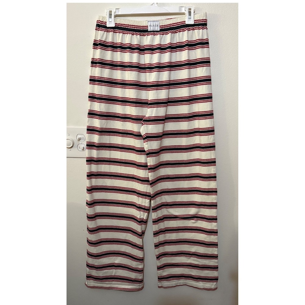 Parke Striped Cotton Boxer Pants Christmas Cream Maroon Green Size M